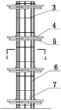 Construction method and cylinder fixing device for pouring concrete to obtain cylinders by aid of paper forms