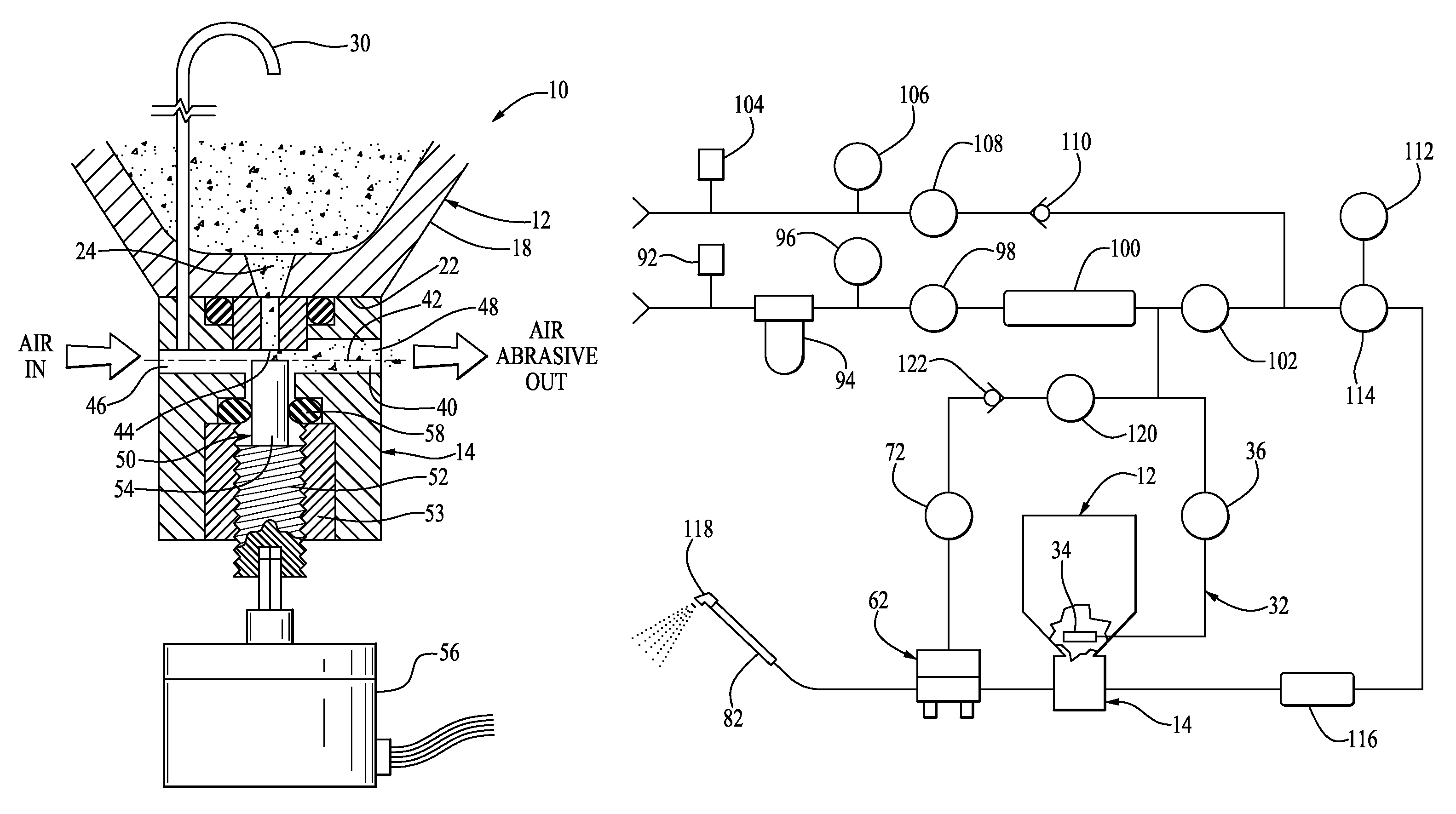 Fluidized particle abrasion device with precision control