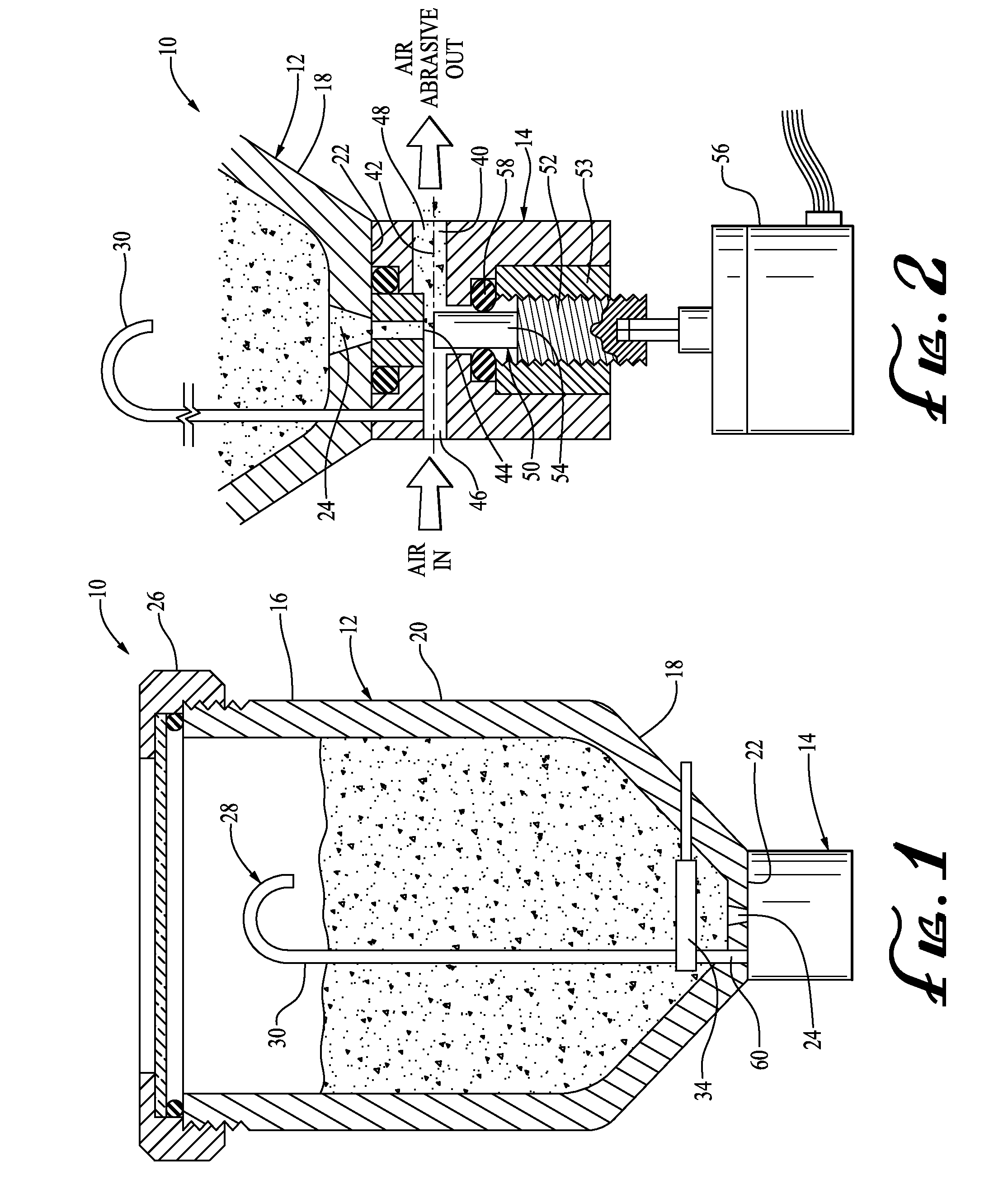 Fluidized particle abrasion device with precision control