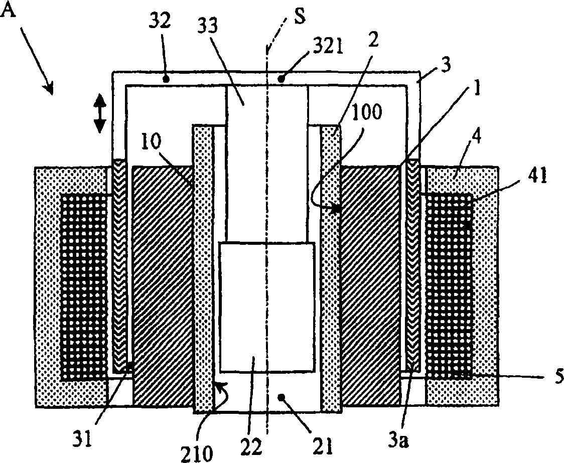 Yoke, electromagnetic actuator, and stirling engine