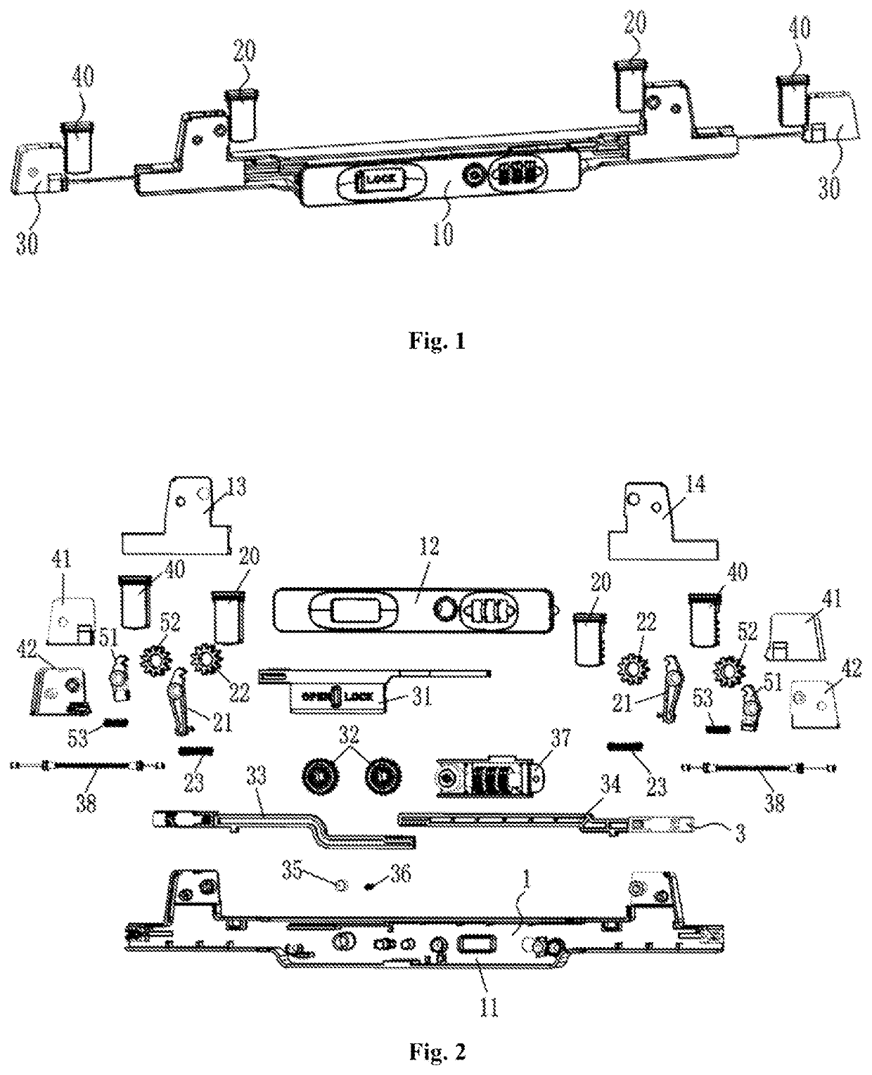 Multi-class linked lock, and case applying the same