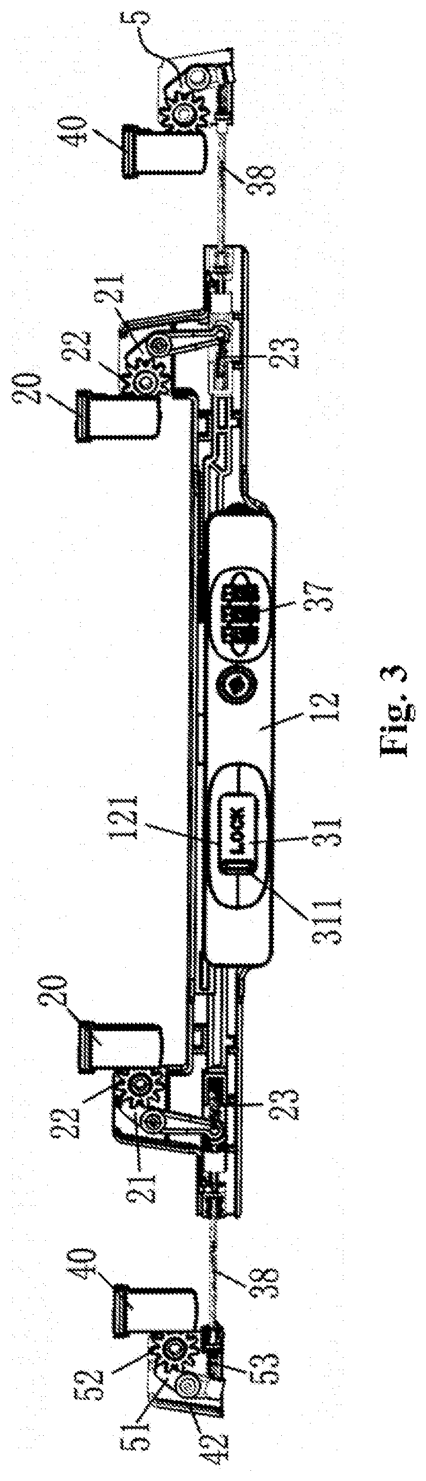 Multi-class linked lock, and case applying the same