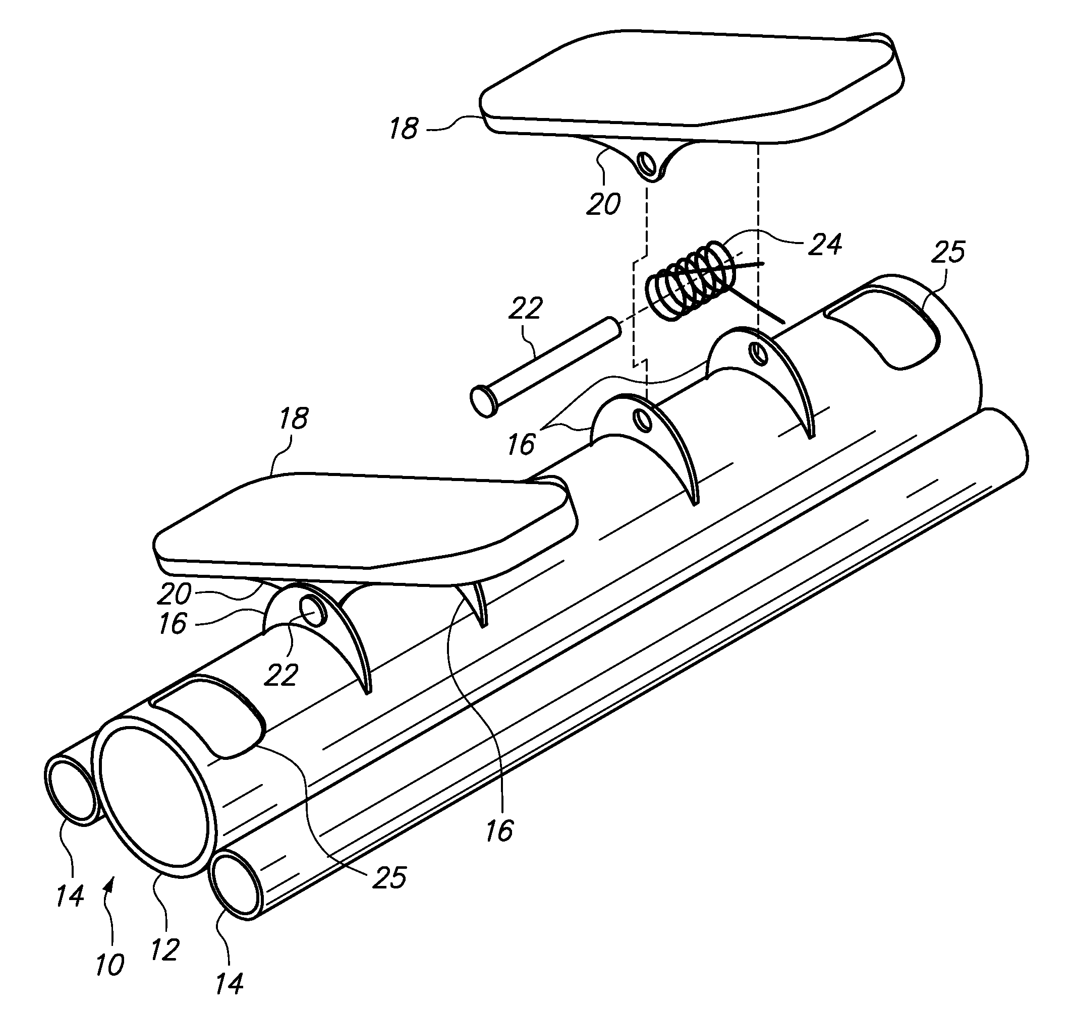 Exercise device with footboards having tubular support