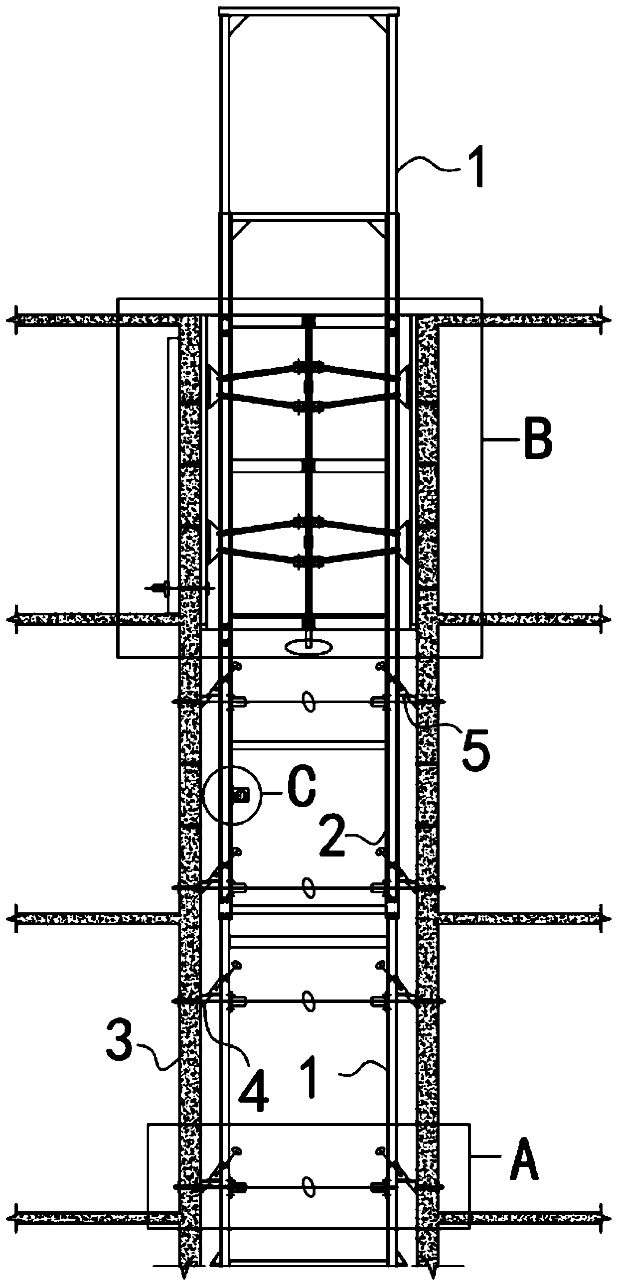 Climbing system for engineering construction well formwork erecting