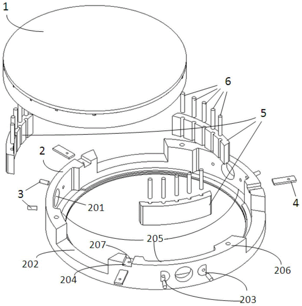 A vertical coating fixture