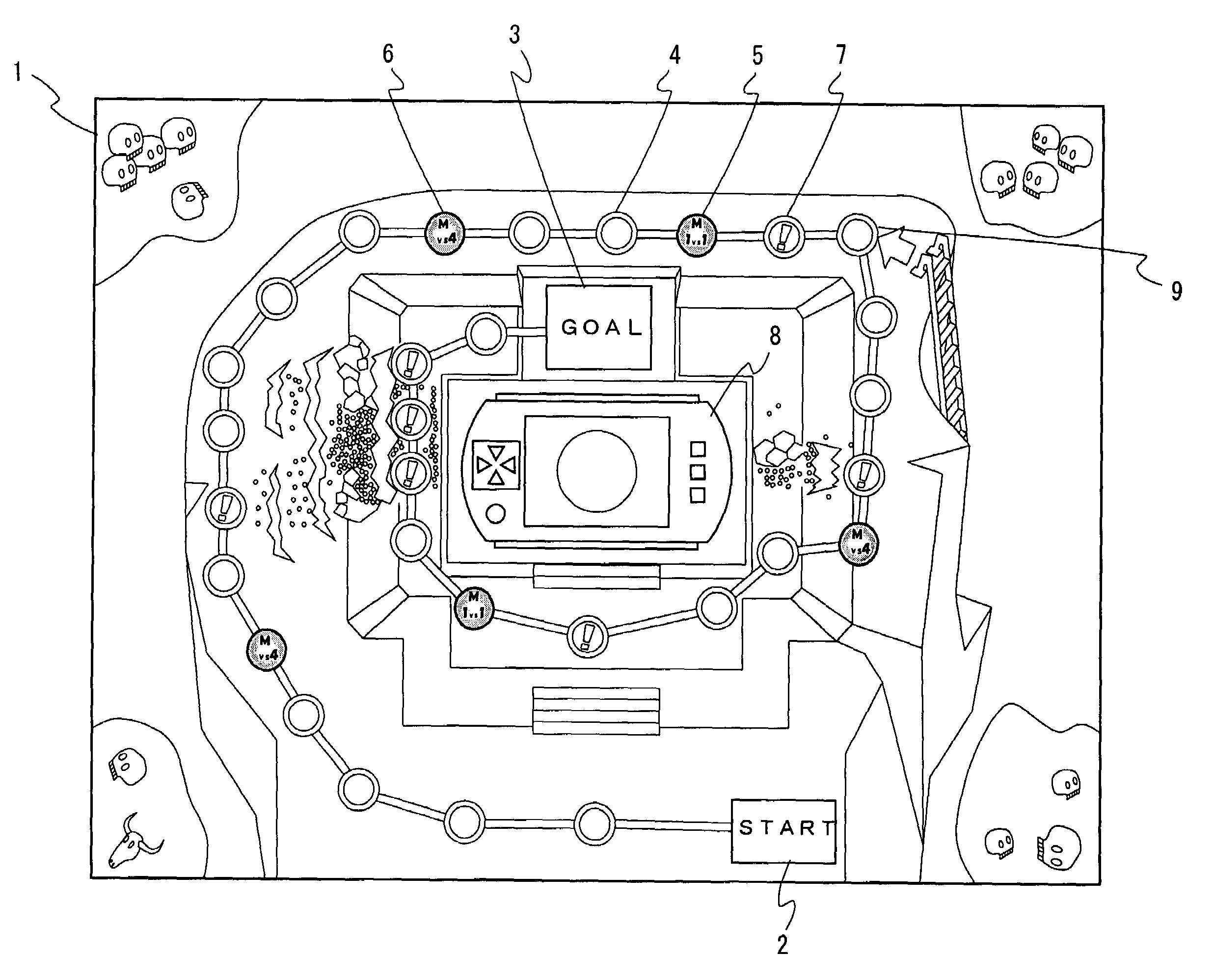 Board game system, game device, storage medium storing game program