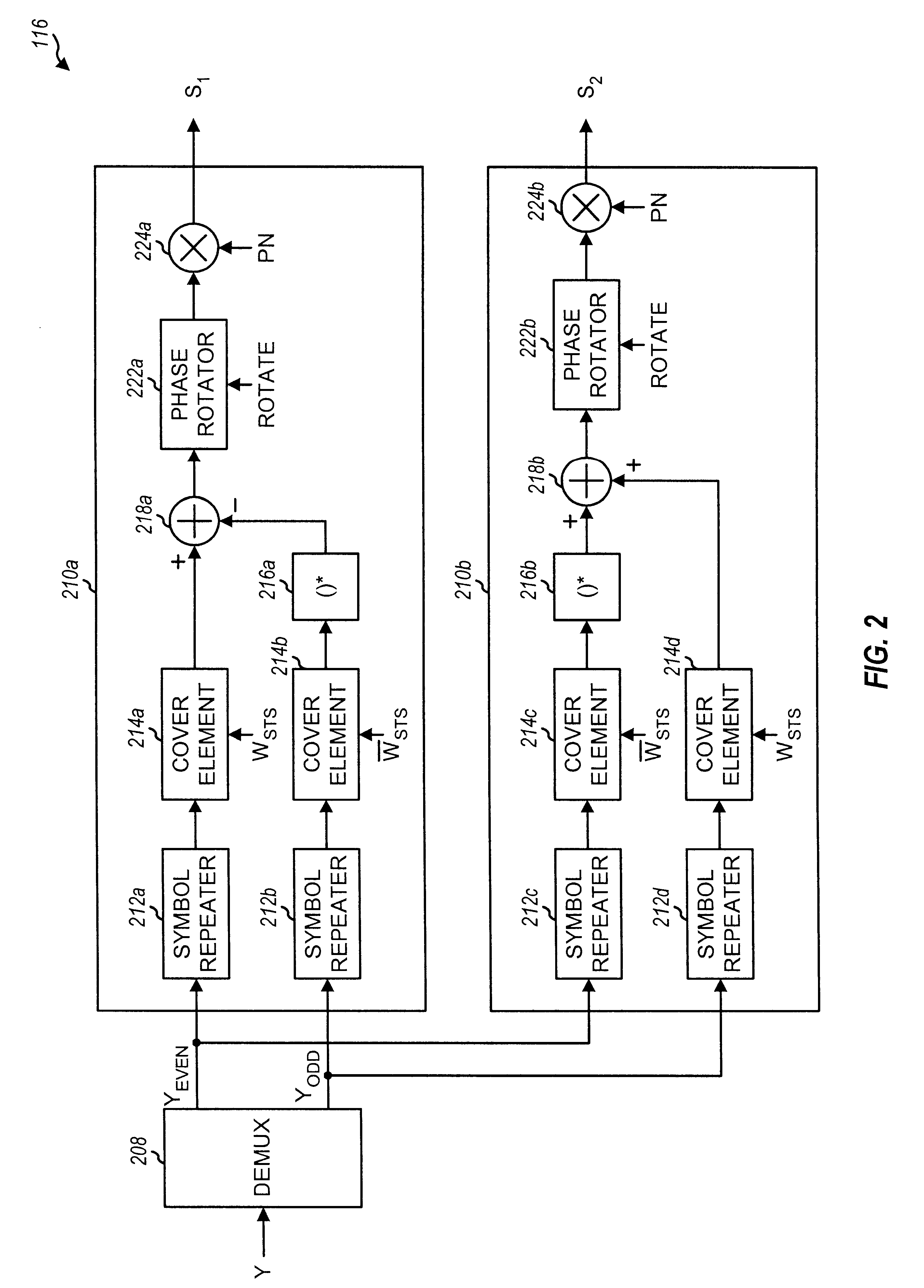 Method and apparatus for demodulating signals processed in a transmit diversity mode