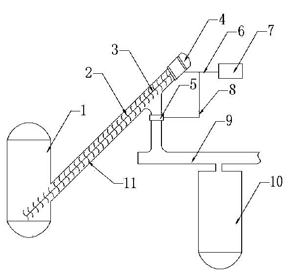 Feeding device for production of coiled material