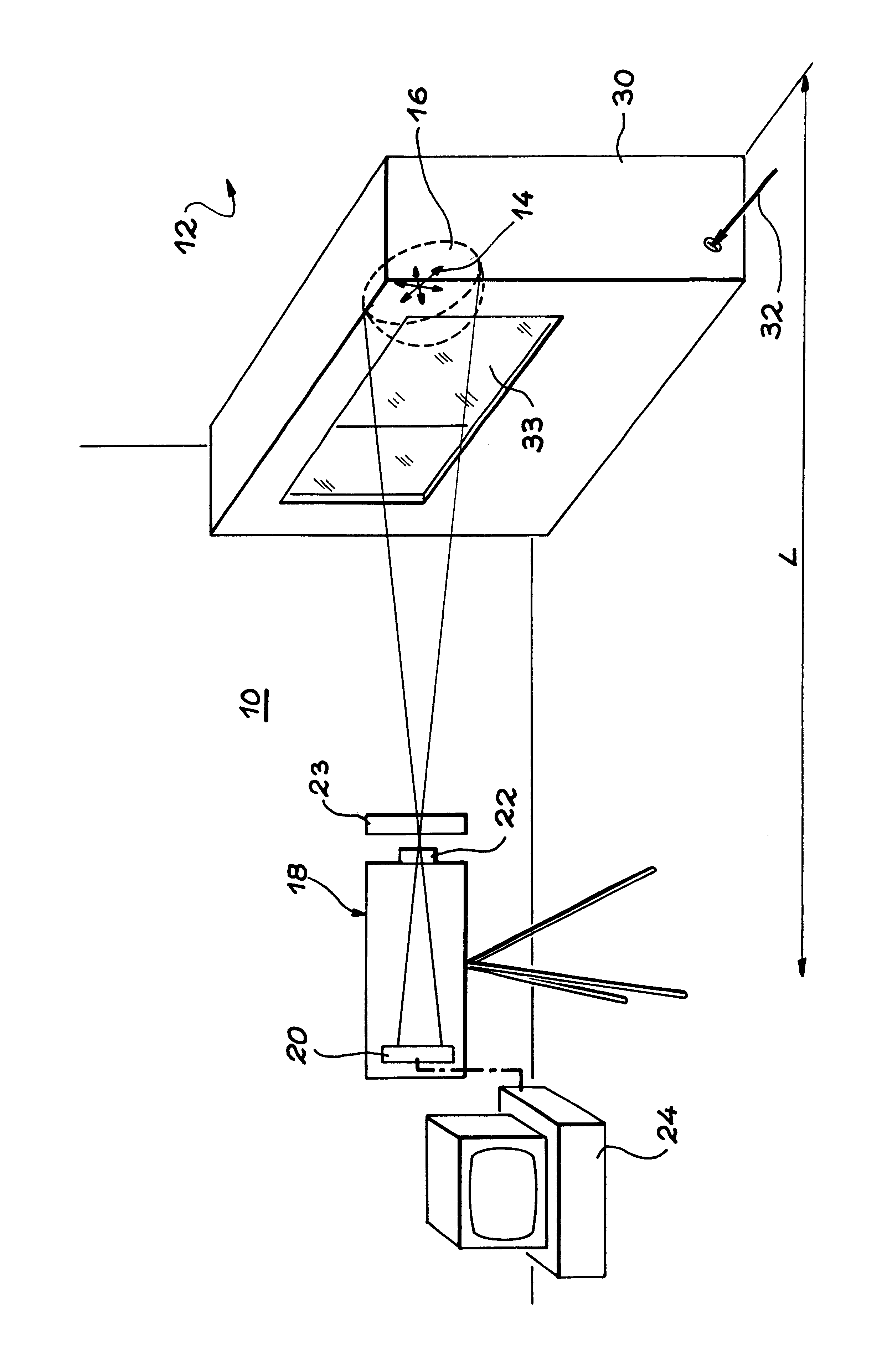 Remote alphasource location device and method