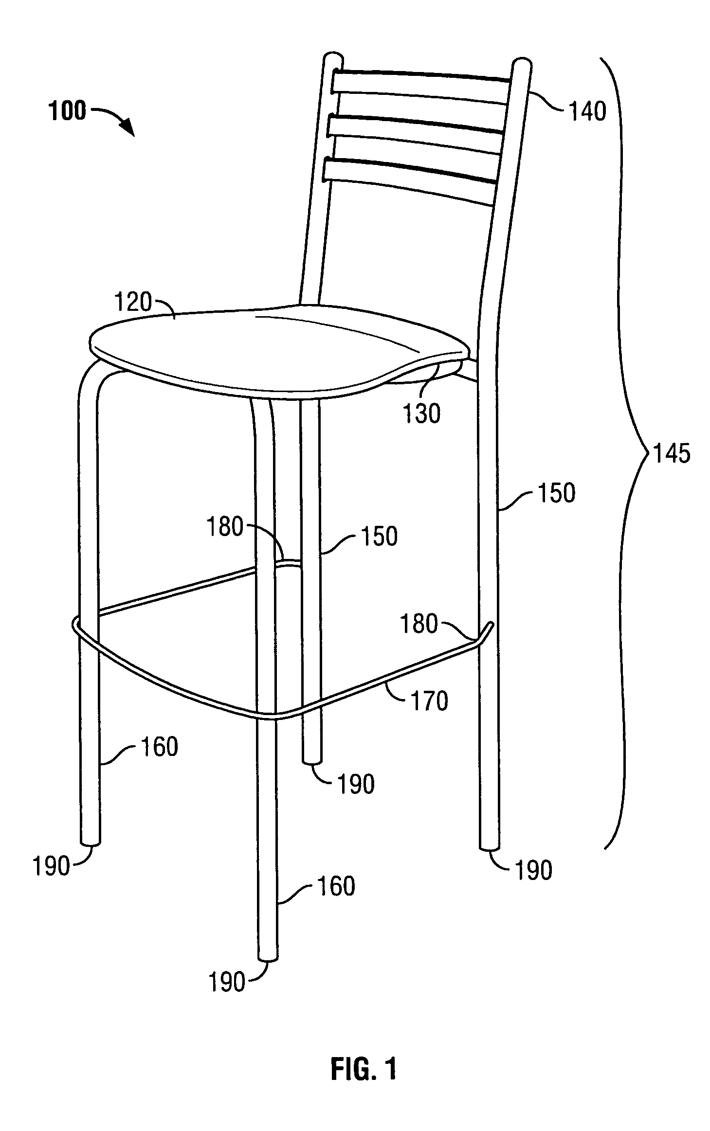 Securely stacking bar stools