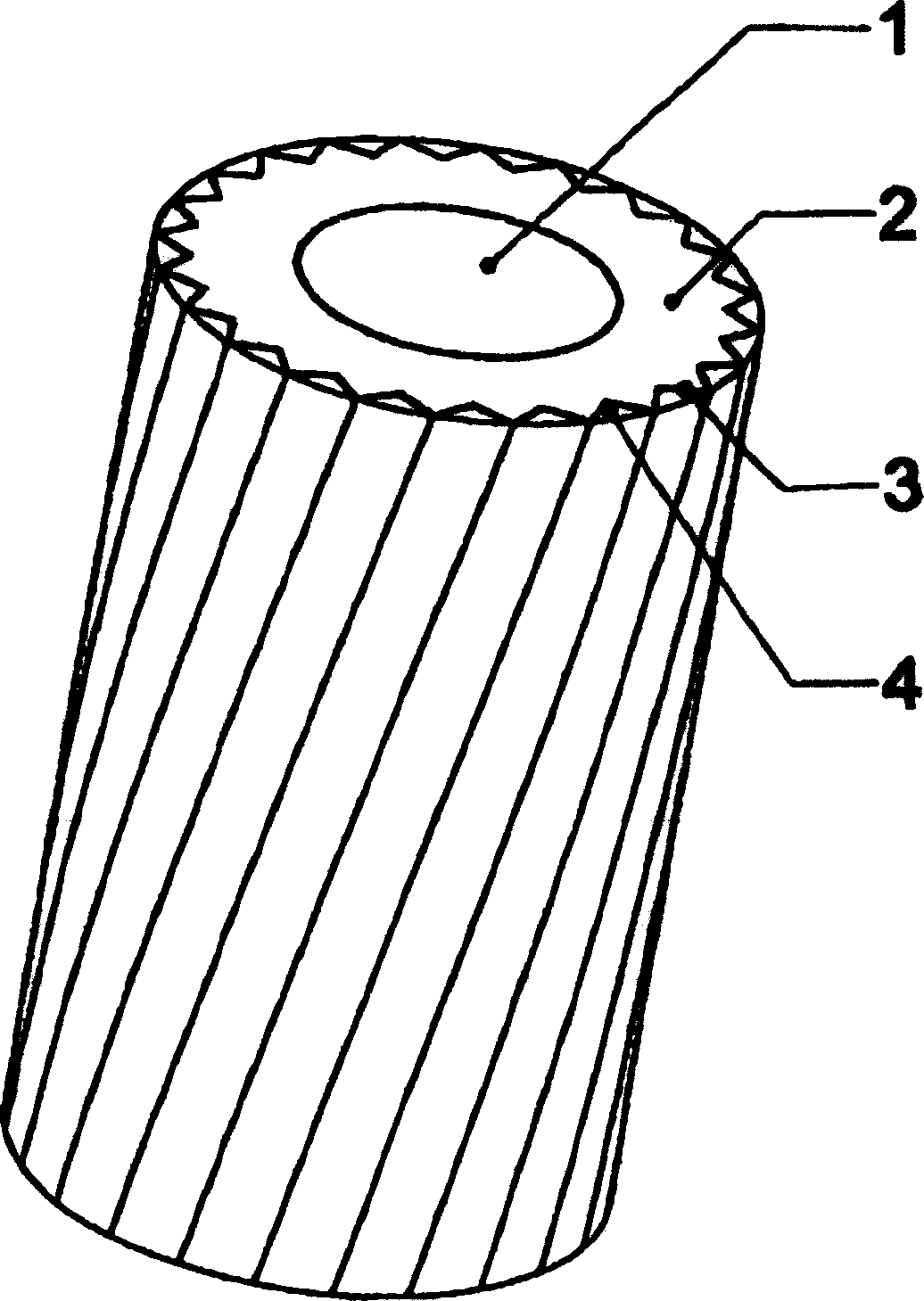 Welding electrode with structural surface
