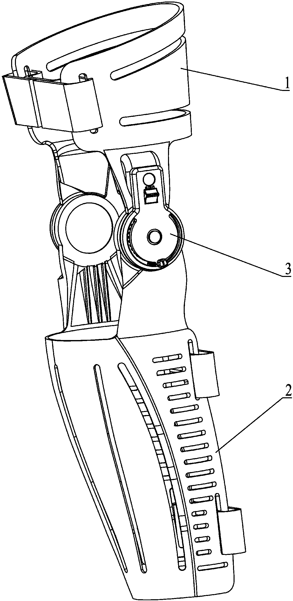 Knee joint cruciate ligament brace and production method thereof