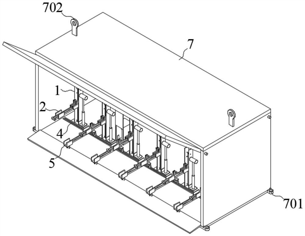 Electric vehicle storage and transfer square cabin