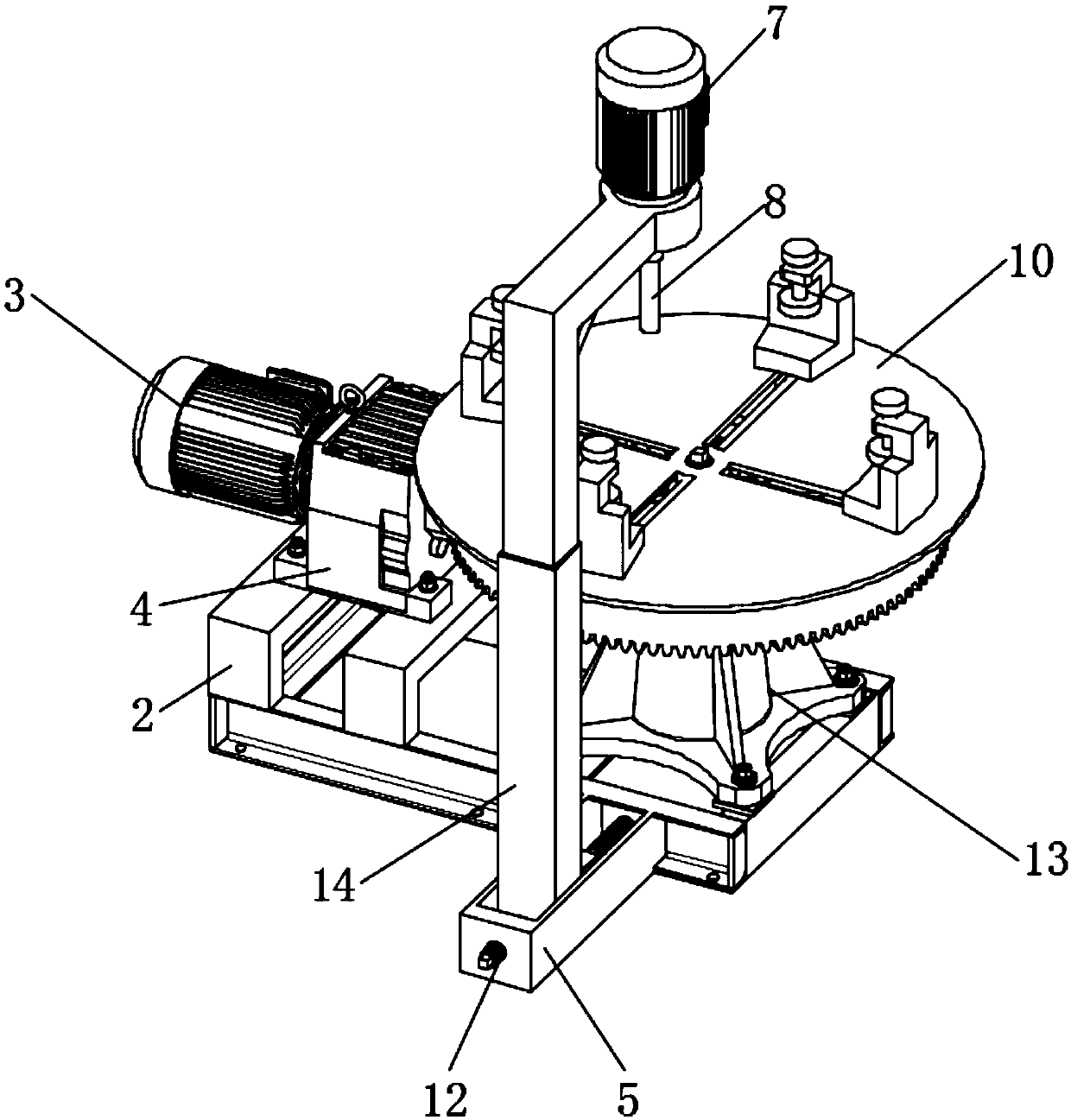 Inner ring grinding device and grinding method for rotating disc type bearing machining