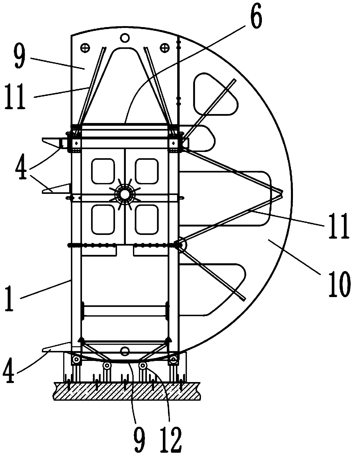 A turning mechanism and turning method suitable for an assembled underpass tunnel