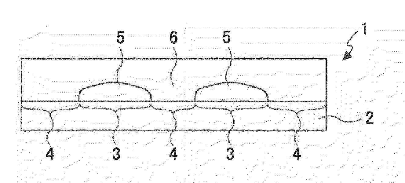 Layered structure and electron device that uses such a layered structure, fabrication process thereof, electron device array and display apparatus