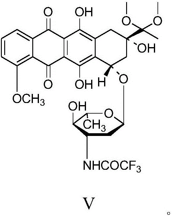 Epirubicin hydrochloride intermediate compound V