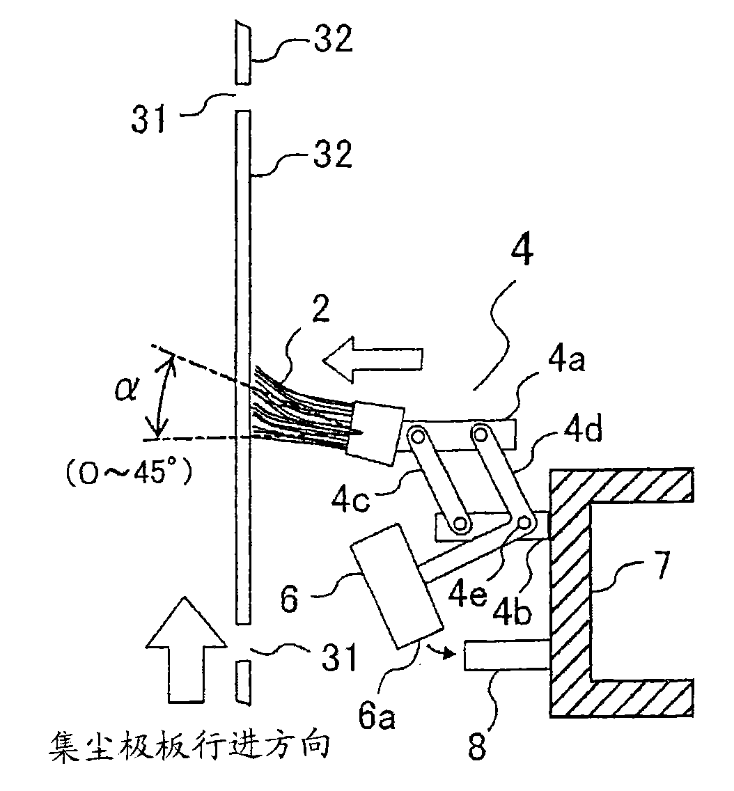 Electric precipitation device and scraping device