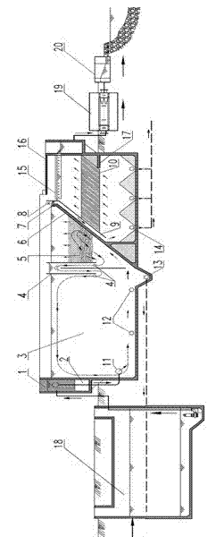 Sewage biochemical treatment integrated device and system and process method