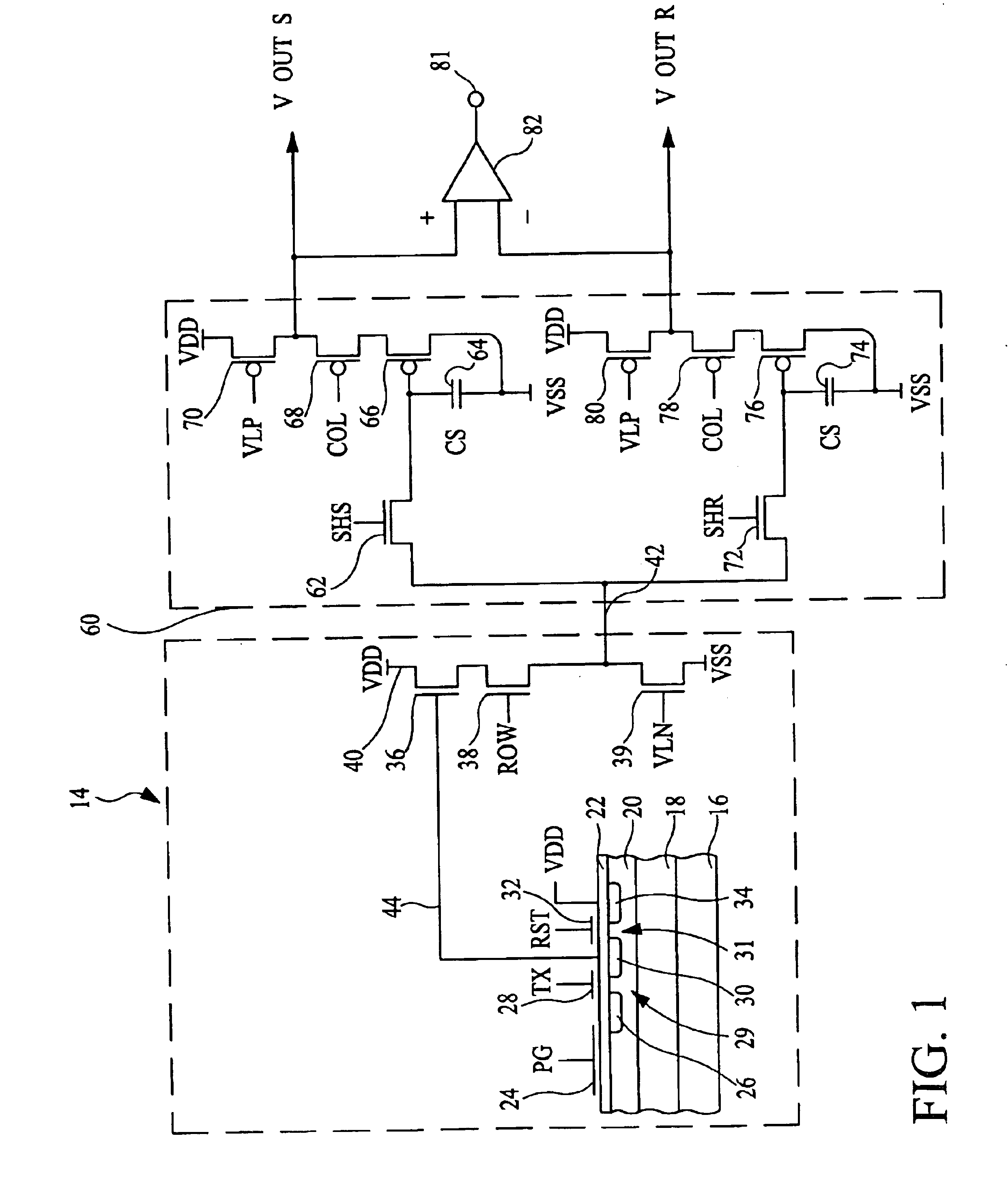CMOS imager with selectively silicided gate
