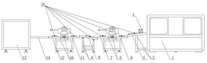 Wine box stamping and punching production line and production process