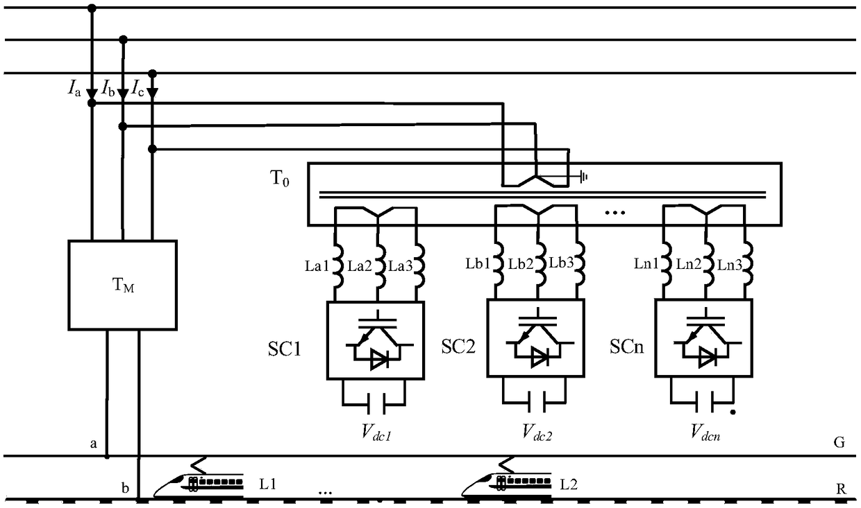 Through-type traction power supply system