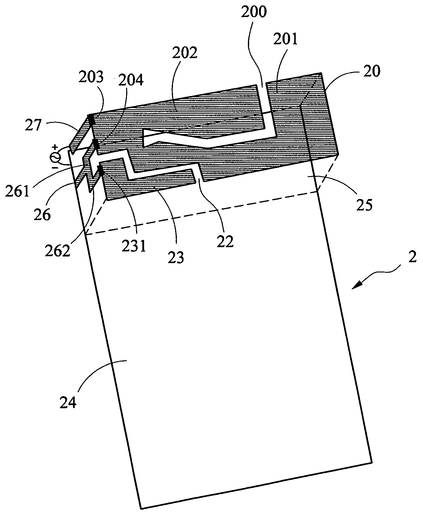 Dual-band inverted-F antenna with a branch line shorting strip