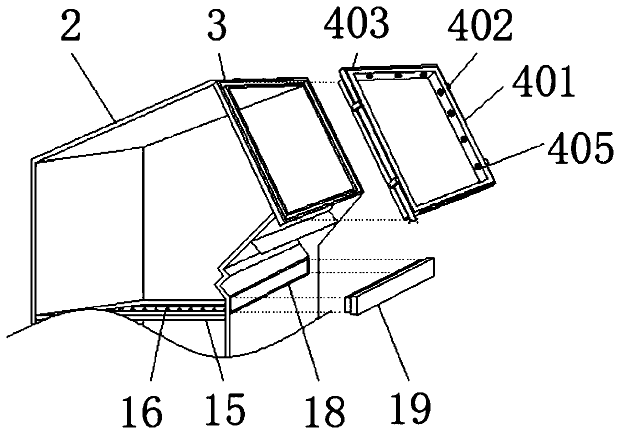 Mine breaking device with dust removal mechanism