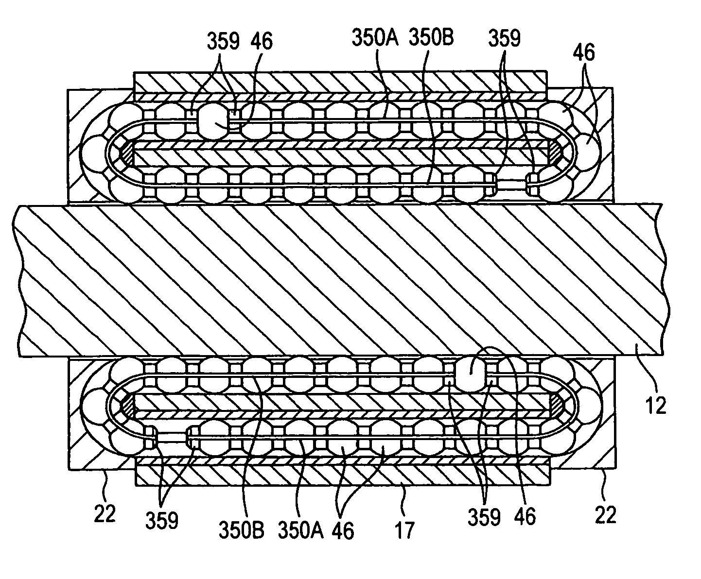Linear guide device and rolling element accommodating belt for the same