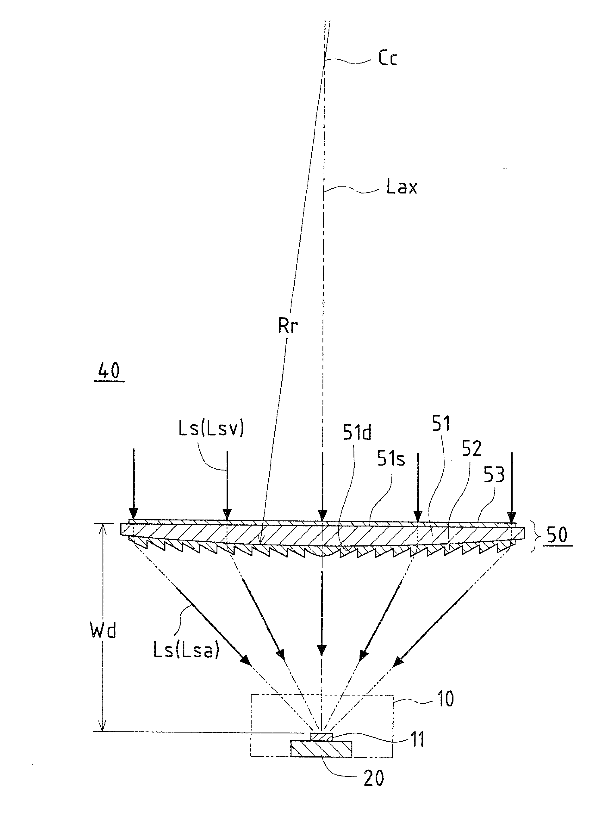 Concentrating optical member and concentrating solar power generation module