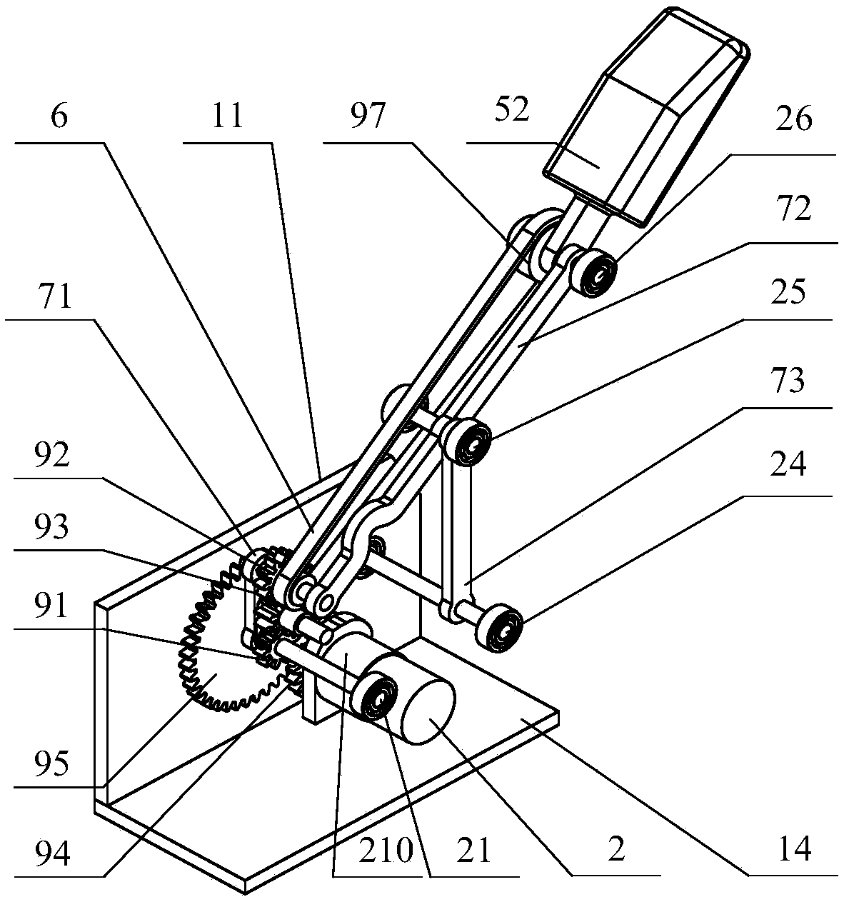 Connecting rod planetary linear coupling adaptive robot finger device