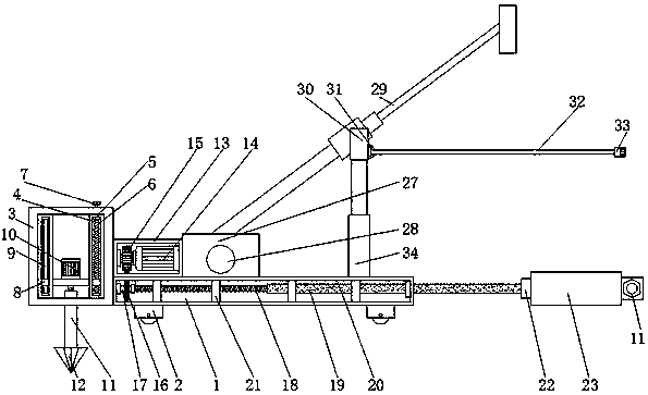 Digging and supporting integrated device for planting plum tree