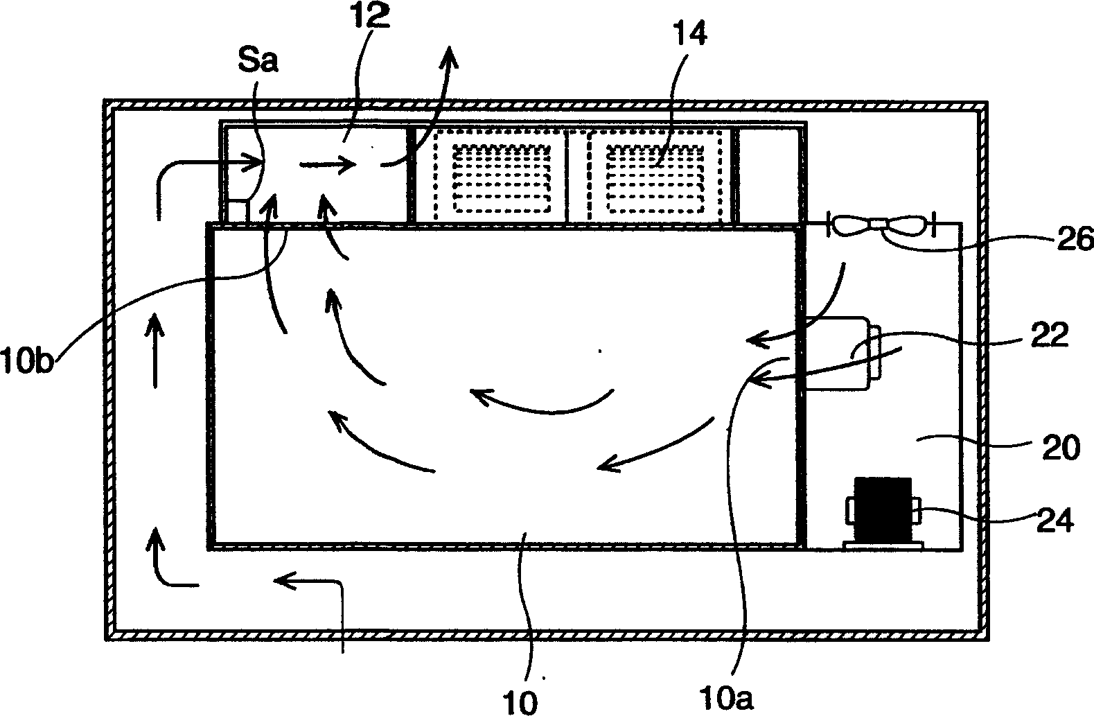 Humidity sensing arrangement for microwave oven with vented fume hood