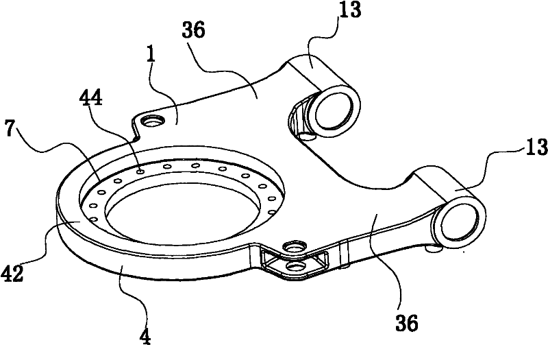 Turntable bearing in chassis articulated system of articulated vehicle