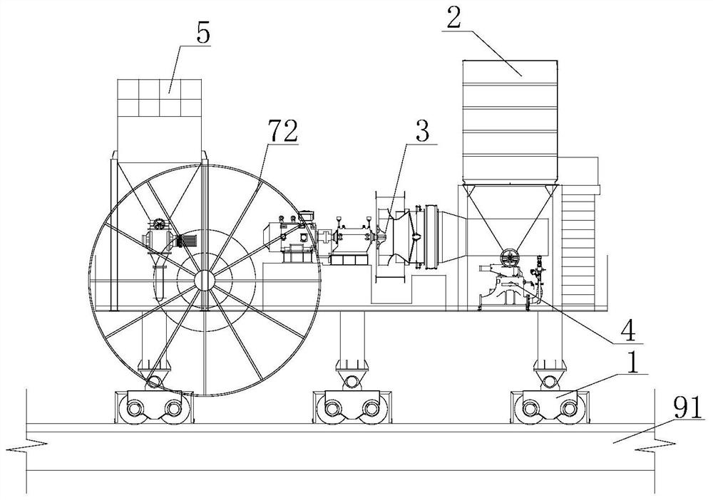 Movable dust removal station for stacker-reclaimer