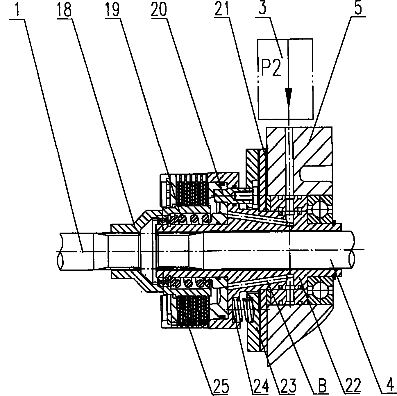 Central power output and rear power output device of tractor