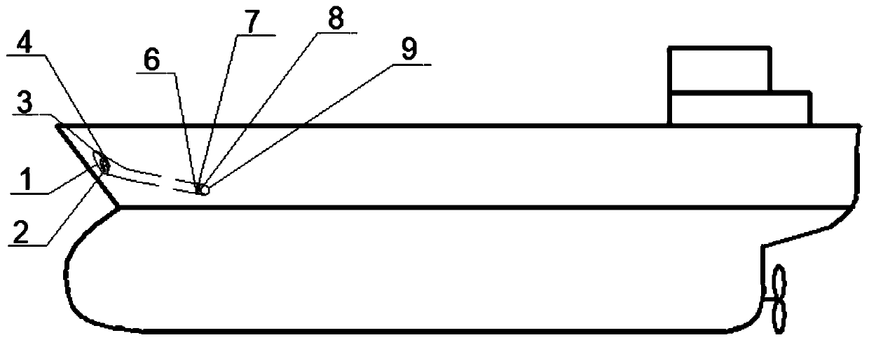 Merchant ship bow wave energy power generation device