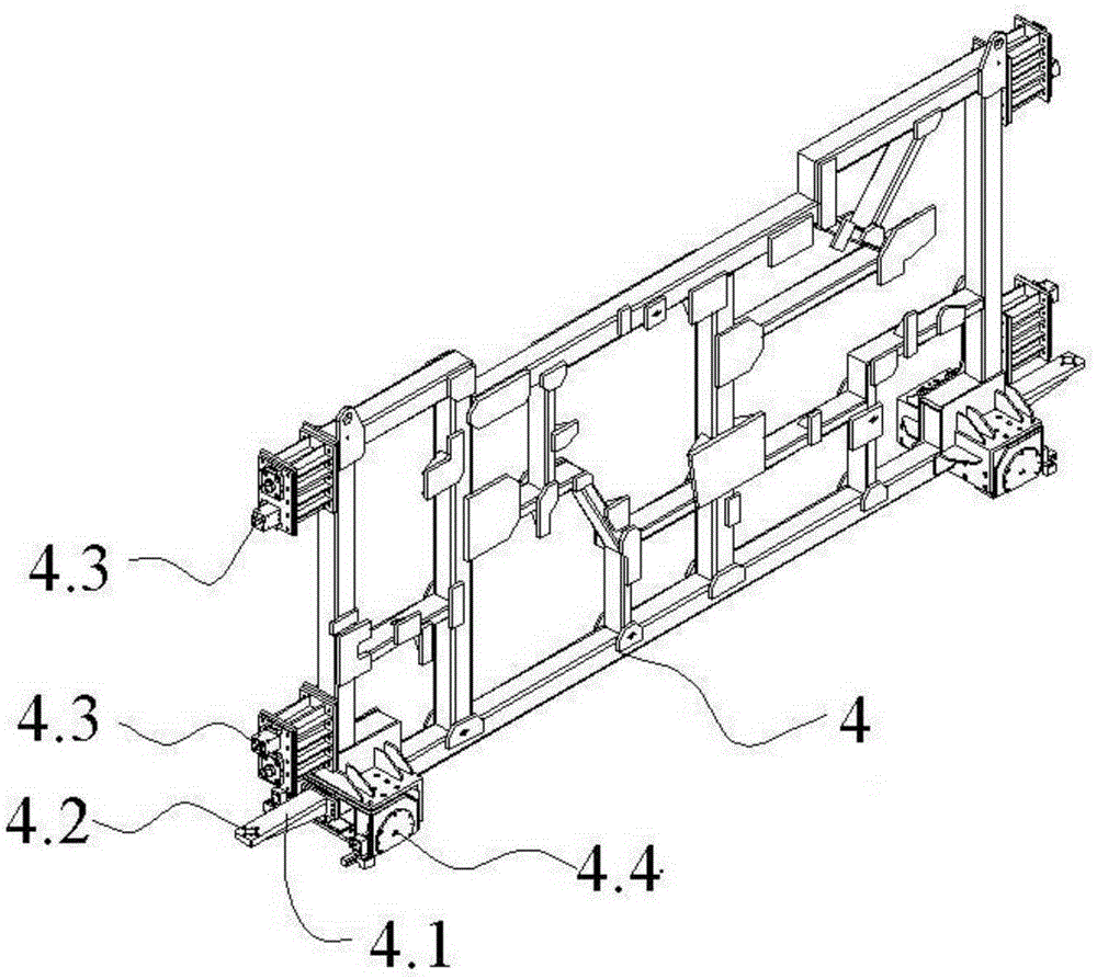 Storage switching mechanism for multi-vehicle-type vehicle body mixed line forming station clamps