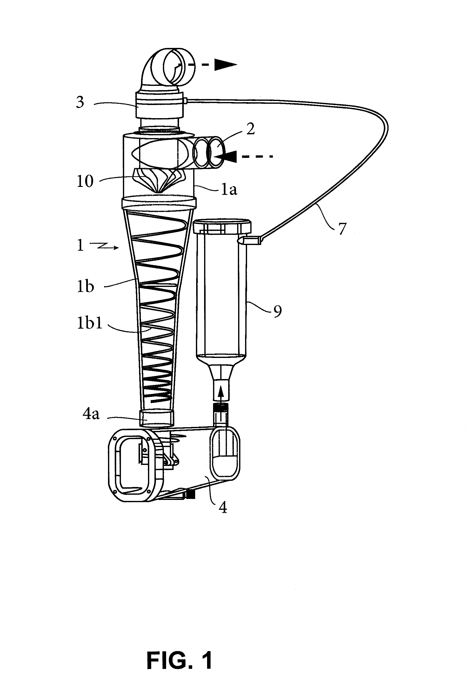 Device for filtering a liquid by cyclonic effect