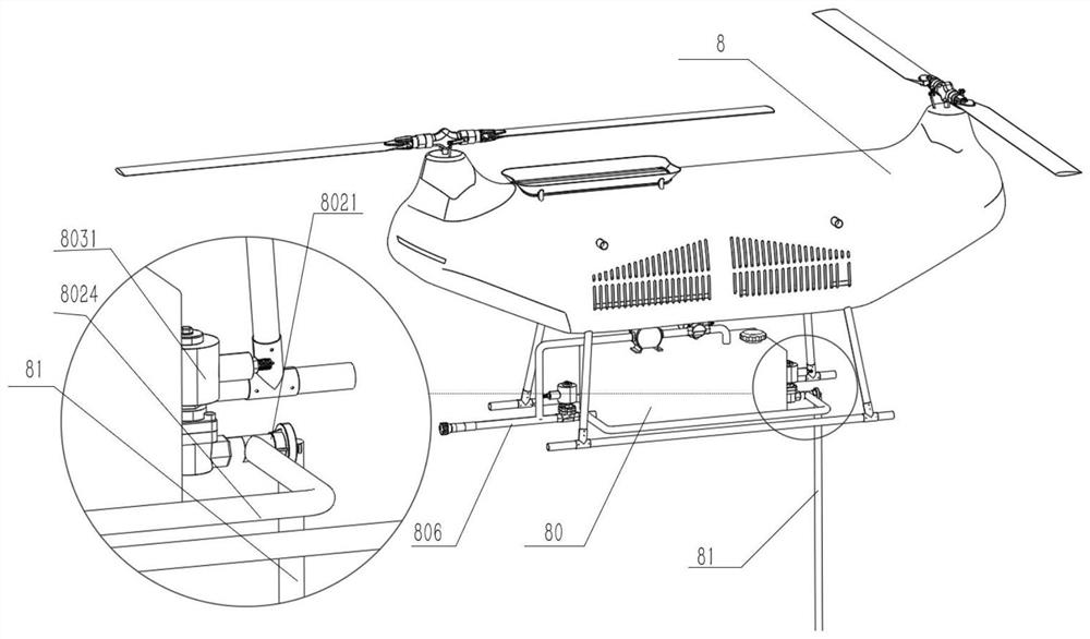 Combined fire extinguishing system of unmanned aerial vehicle and multi-degree-of-freedom mechanical arm fire extinguishing robot