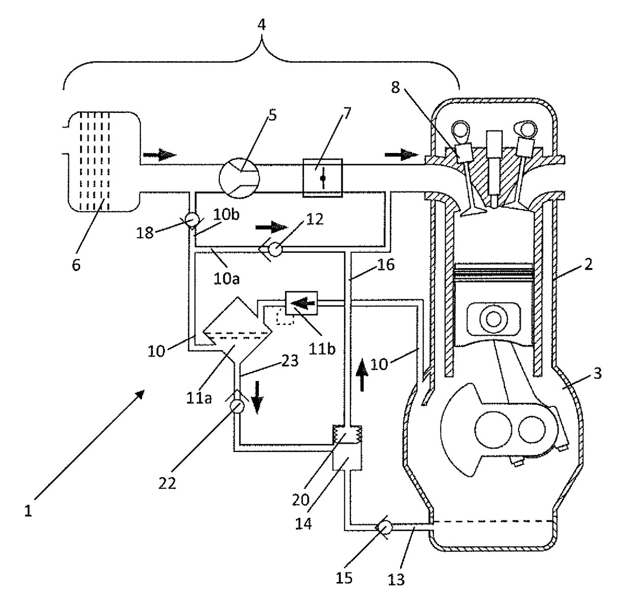 Ventilation system for supercharged combustion engines