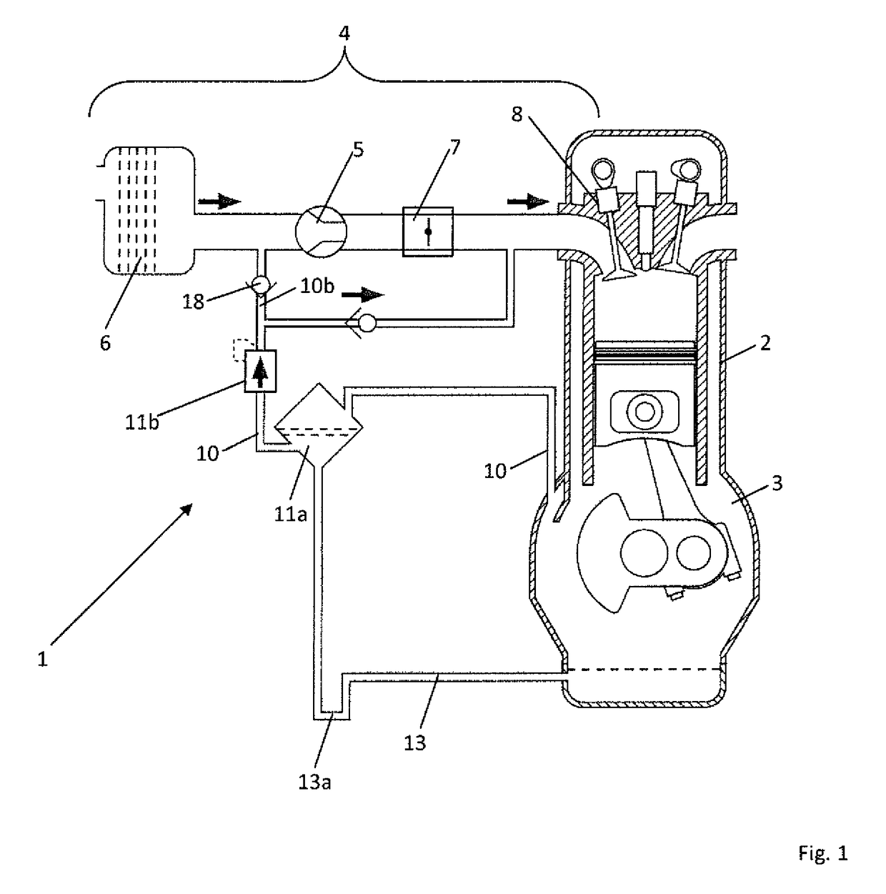 Ventilation system for supercharged combustion engines