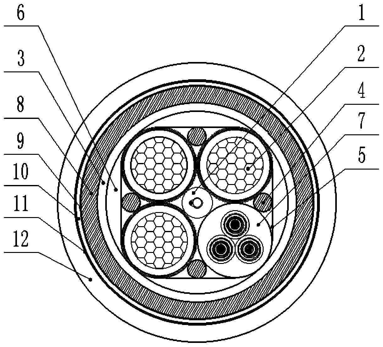 A wear-resistant and corrosion-resistant sliding cable for mine optoelectronic composite