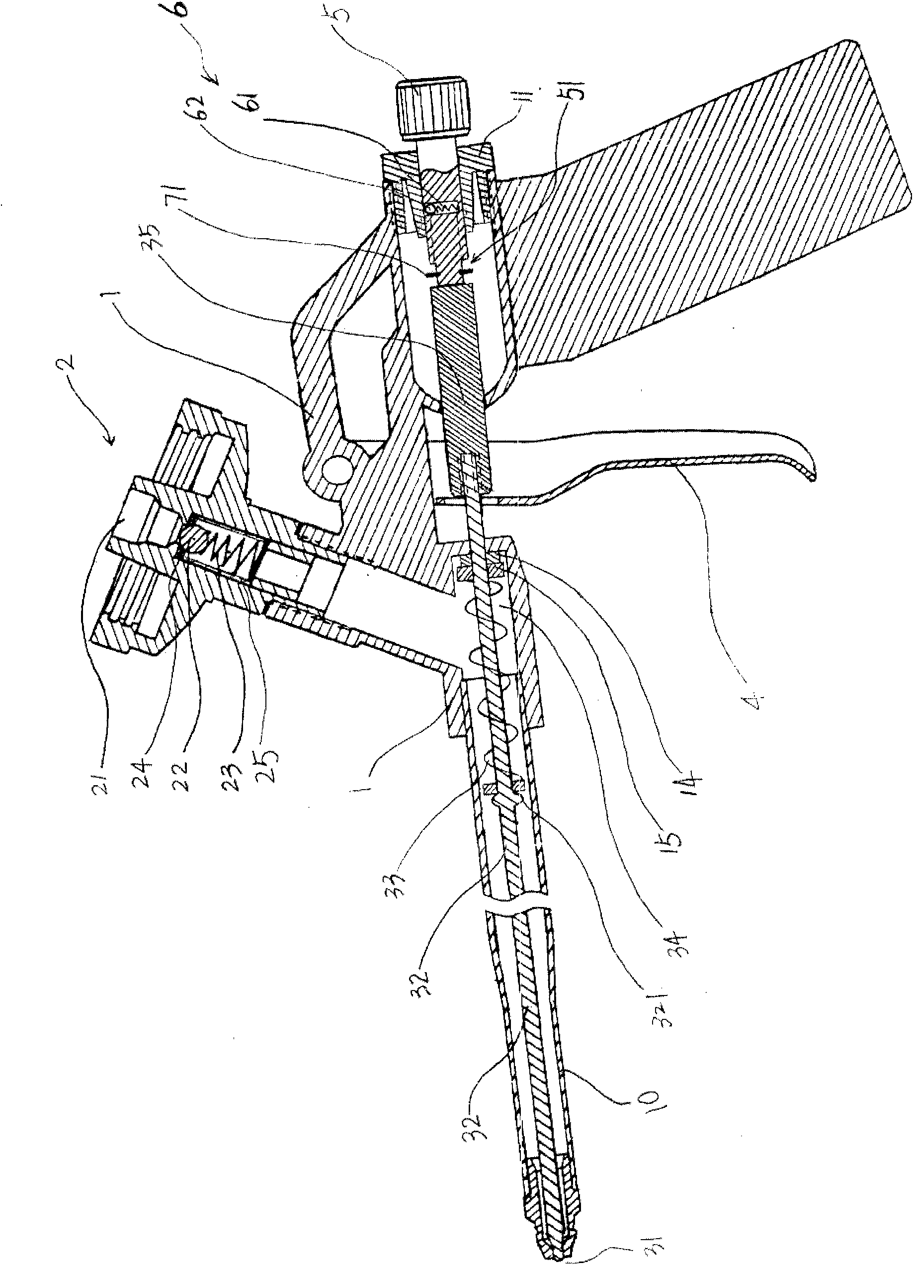 Foaming tool with safety control mechanism