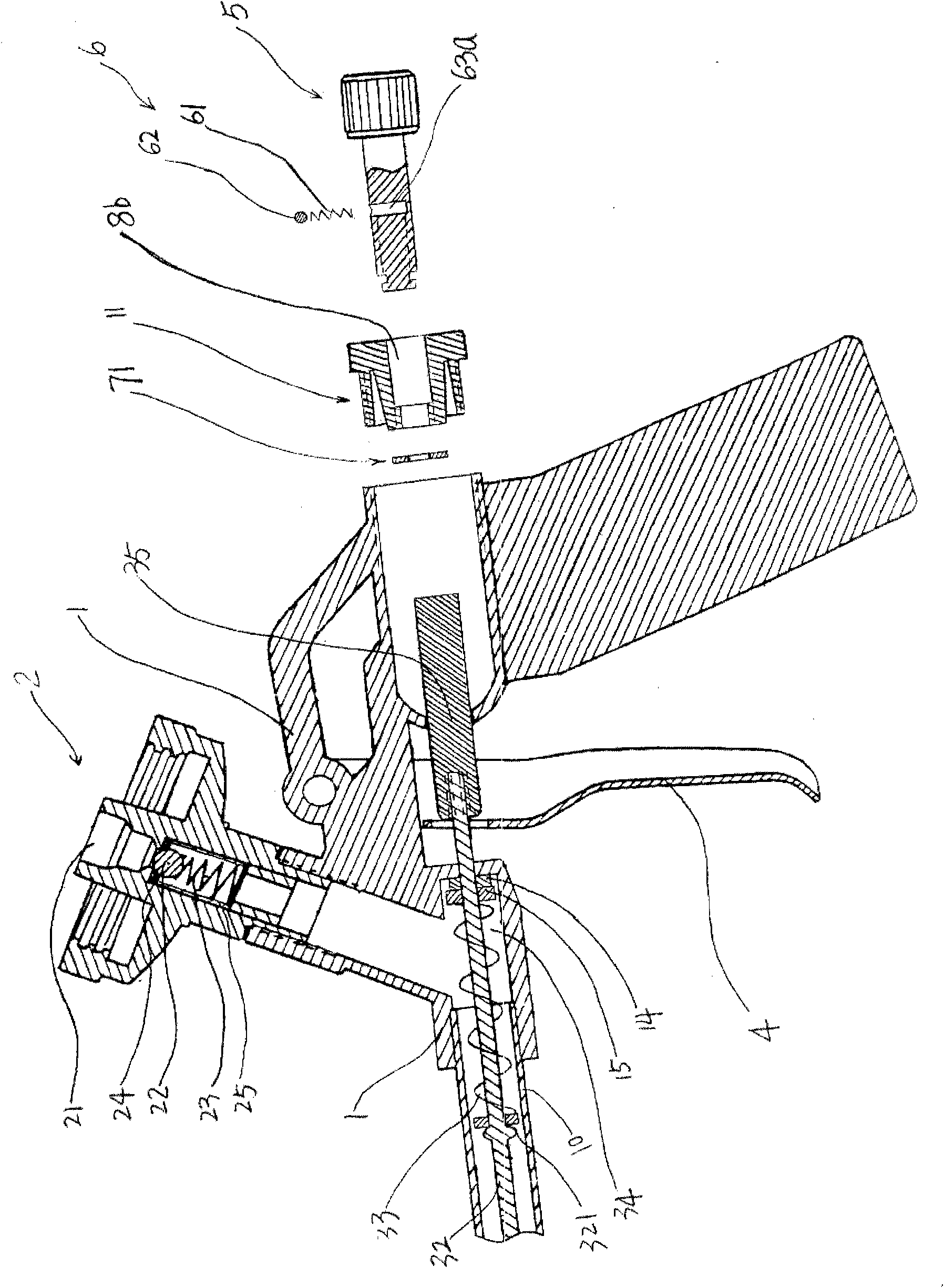 Foaming tool with safety control mechanism