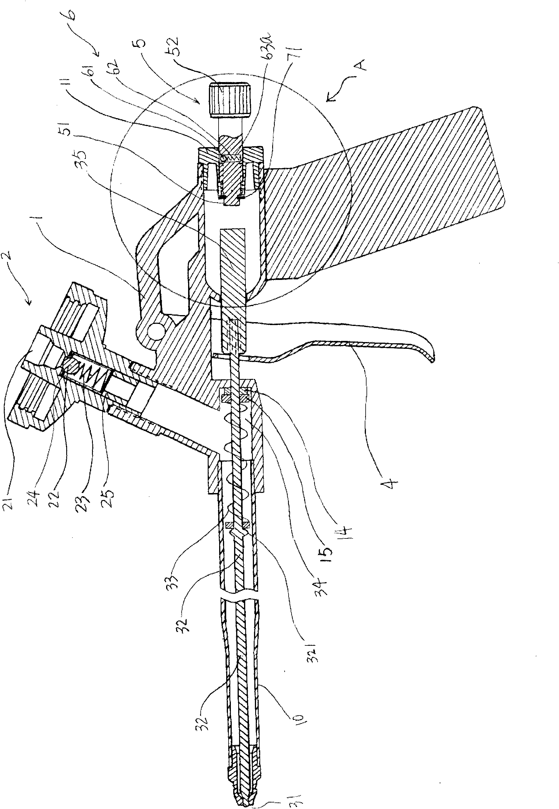 Foaming tool with safety control mechanism