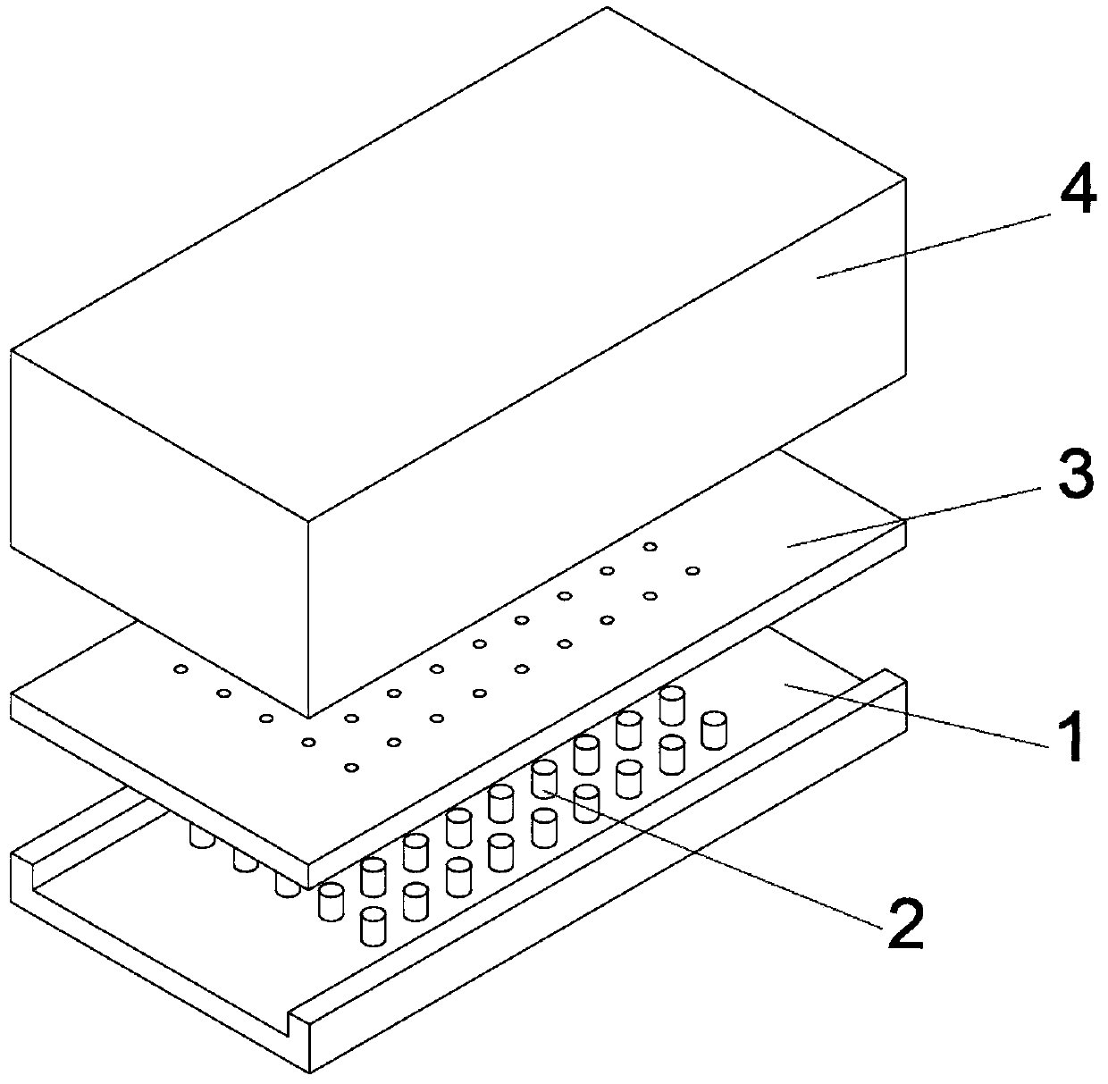 Micro-rib array heat dissipation device provided with synthetic jet actuator and method