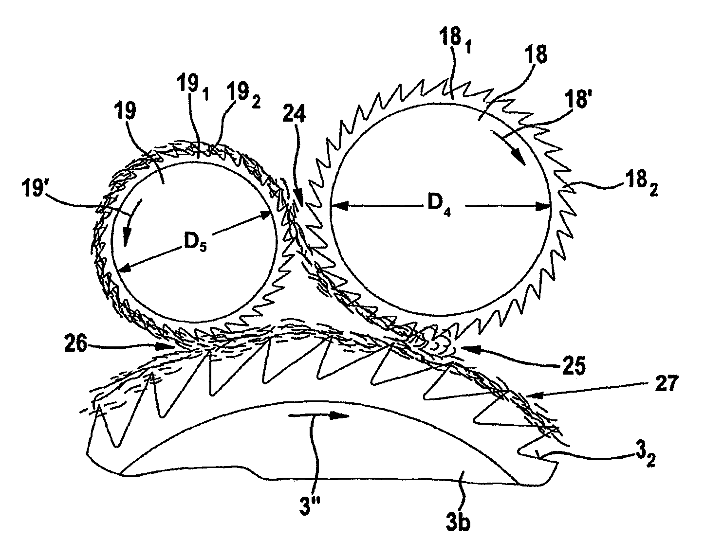 Apparatus on a textile machine for cleaning fibre material, for example of cotton, comprising a high-speed first or main roller