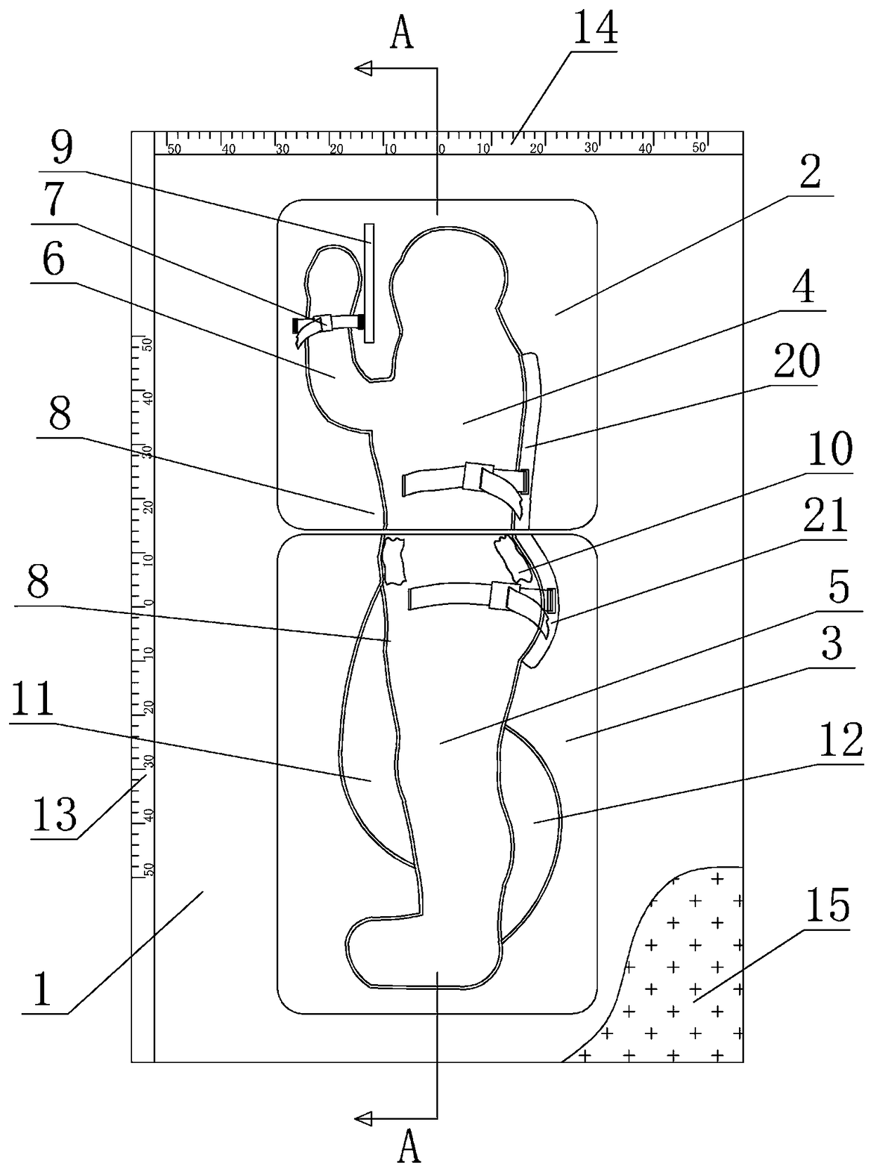 High lie-on-the-side position supporting device of patient