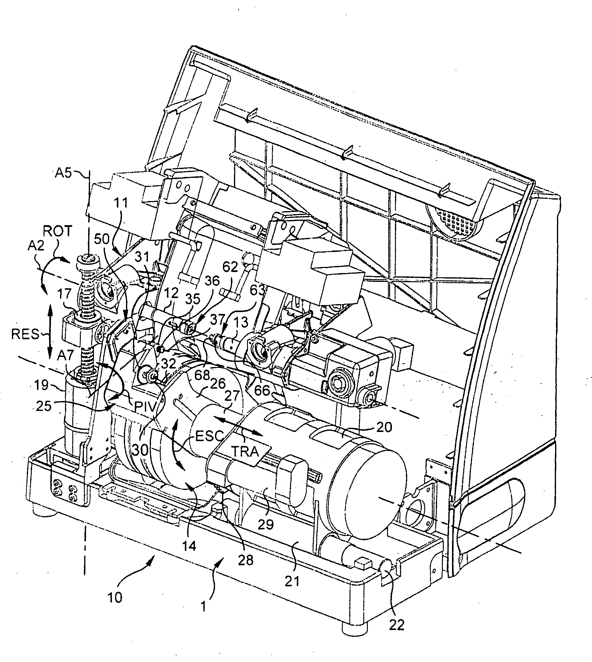 Device and a method for adjusting the drilling direction of a tool for drilling an ophthalmic lens